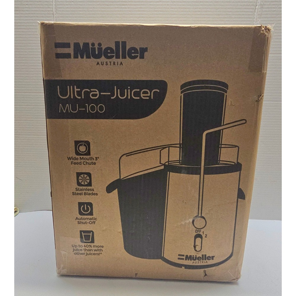 Mueller Ultra-Juicer MU-100 Centrifugal Juicer Machine Silver Black New